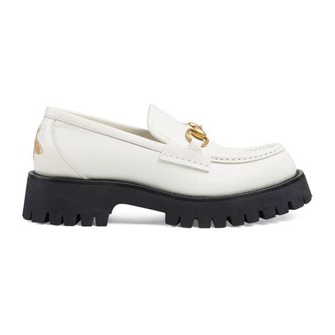 gucci white lug sole loafers|Gucci lug sole loafer women's.